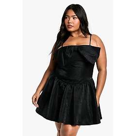 Boohoo Strappy Bow Detail Plus Skater Mini Dress