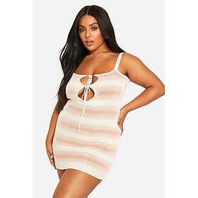Boohoo Tie Front Striped Mini Dress