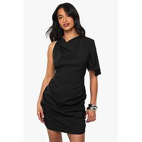 Boohoo Petite Drape Detail Asymmetric Mini Dress