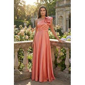 Femme Luxe One Shoulder Ruffle Detail Maxi Dress