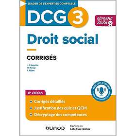 DCG 3 Droit social Corrigés Réforme 2026-2027 (Broché)