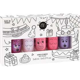 Nailmatic Kids Magic Party Ensemble de Vernis à Ongles 5x8ml (Sheepy, Polly, Coo