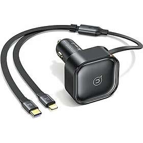 Usams C41 USA1063 Billaddare med Utdragbar Kabel 1xUSB-C 1xLightning PD 30W