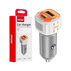 AMiO -03882 Biladdare USB-A+ USB-C 20W