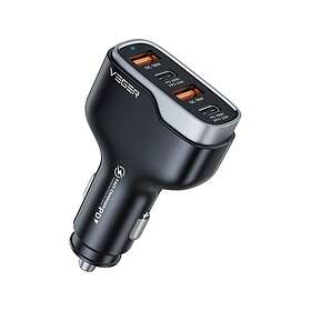 Veger CC53-2A2C Billaddare 2 X USB A + 2 X Typ C PD QC 3A 66W