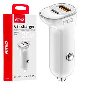 AMiO Autolaturi USB-A+ USB-C 5903293038758 20W