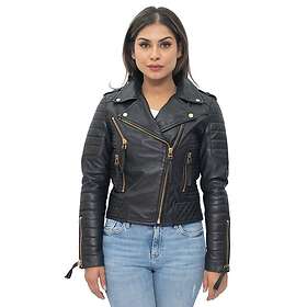 Brando Infinity Leather Quilted Vintage Biker Jacket (Women's)