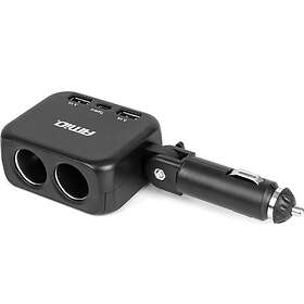 AMiO 5903293043578 Tupakansytytinadapter Med Laddare 2x USB-A 1x USB-C 180° 100W