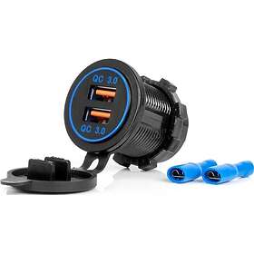 AMiO Chargeur de Voiture avec Double USB QC3.0 12V 24V