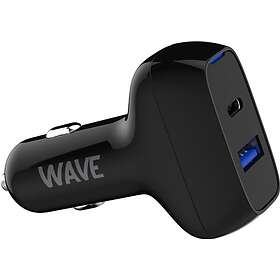 Wave Biloplader Dobbelt USB-C USB-A 36W