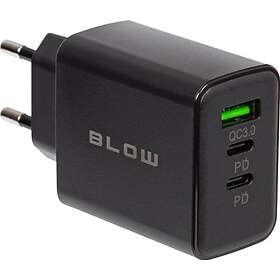 Blow 76-025# Seinälaturi USB-A:lla ja 2x USB-C QC+PD 40W