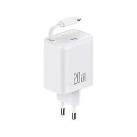 Usams YC-Series CC233TC02 1xUSB-C med Infällbar Kabel PD+QC GaN Snabbladdning Väggladdare 20W