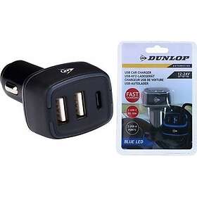 Jim Dunlop Multi 2X USB A + USB C Chargeur de Voiture