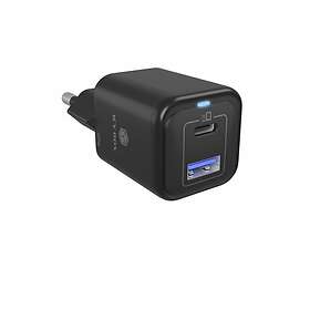 Icy Box IB-PS1020-PD 2-Port USB Vægoplader USB-A + USB-C PD 3.0 QC 3.0 20W
