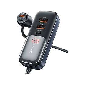 Usams C40 6958444908397 3xUSB+2xUSB-C PD+QC Snabb Ladda Biladdare 165W