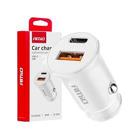 AMiO -03877 Autolaturi USB-A + USB-C 20W