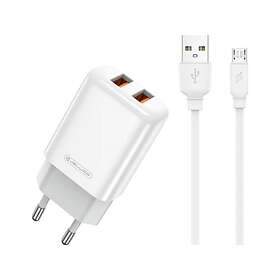 Nemo Jellico 6974929203238 Kaksi USB-laturia Micro USB-kaapelilla 10W