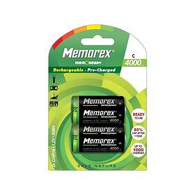 Memorex mem READY Uppladdningsbar C/HR14 4000mAh 2-pack