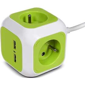 GreenBlue Magiccube 4-Voies Avec 2x USB Multiprise 1.4m MCE118