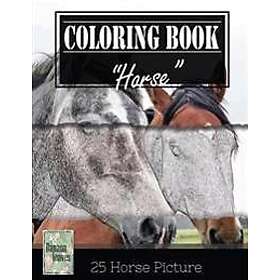 Linden Leaves Horse Sketch Gray Scale Photo Fargebok for Voksne