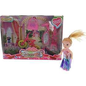 Adar Mini Nukke Polkupyörällä ja Pukeutumispöydällä Leikkisetti 5901271537927