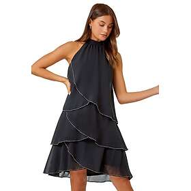 Roman Halterneck Sequin Trim Mini Dress