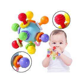 LEANToys Sensory Teether With Rattle for Infants Colorful