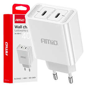 AMiO Seinälaturi 2x USB-C 40W