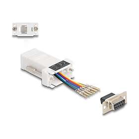 DeLock 67078 Seriell Adapter DB-9 (Hona) till RJ-12 (6 Stift) (Hona) - Individuellt Tilldelningsbar Seriell Gränssnitt, Tumskruvar