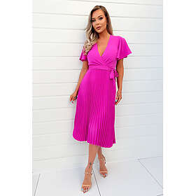 AX Paris Pleated Midi Dress With Tie Waist