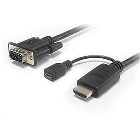 PremiumCord KHCON-20 HDMI till VGA Kabeladapter med Micro-USB Strömkontakt
