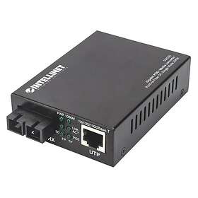 Intellinet 508209 Gigabit PoE+ Mediakonverterare RJ45 till Fiber SC Enkelmod 20km