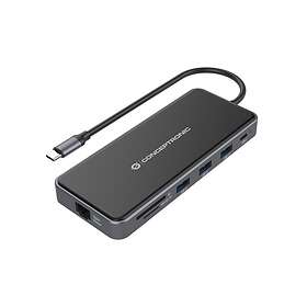 Conceptronic DONN15G USB-C Hub med SD/MicroSD-kortläsare 100W 1000Mbit/s