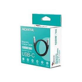Adata CACCU3-100W-100AN-BK USB-C till USB-C USB 3.2 Gen 2 1m Magnetisk
