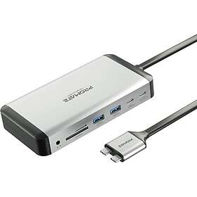 Promate Versahub-Mst Dobbel USB-C Multimedia Hub Dobbel 4K HDMI USB3.0 150W 6959