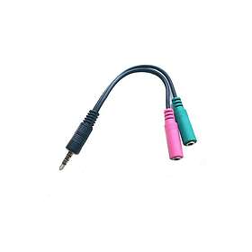MicroConnect 201-1239 Headset Adapter 4-Pole Minijack Male To Stereo Minijack, M