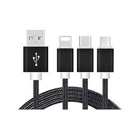 Reekin 4260272282320 USB-A till USB-C till Micro-USB till Lightning 1.2 m