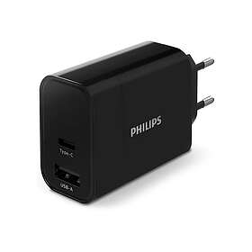 Philips Fast-Charge USB-A+C Väggladdare 30W