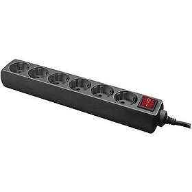 LogiLink LPS202B 6-Way Switched Power Strip 1.4m