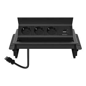 Deltaco Office 5-Way Power Strip, jossa 2x USB ja USB-C 1902250