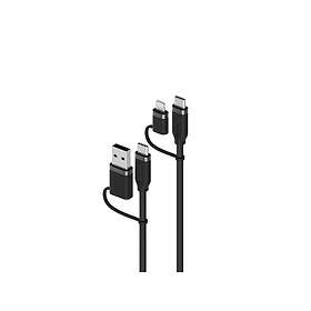 Alogic ELSI4IN1U2BK1.5 USB-C till Lightning, USB-C till USB-C 100W 1.5 m