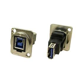 Cliff CP30206NM XLR Adapter USB B Kontakt 3.0 till USB A Hona 3.0 Adapter, Infällt Montage