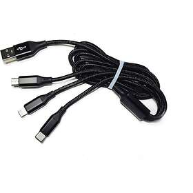 Msonic MLU621 USB-A till USB-C, MicroUSB, Lightning 1m
