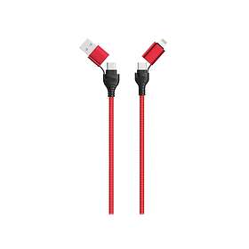 2GO 797370 USB-A till USB-C, USB-C till Lightning 1.2 m