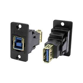 Cliff CP30606NX Panel Mount USB-A Female to USB-B Female Adapter