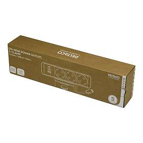 Deltaco Office 3-vejs Stikdåse med USB 1.5m 1902241