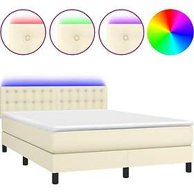 vidaXL Sengeramme med Madras & LED 140x200cm 3134227