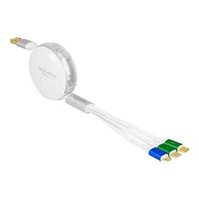 DeLock 85358 USB-A till Micro USB / 2 x USB Type-C Kabel Snabbladdning