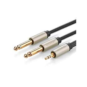 Ugreen 2 x 6.35mm til 3.5mm lydkabel 1m UGR544GRY