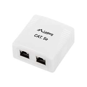 Lanberg OS5-0002-W Surface Mount Box Cat 5E STP RJ-45 x 2